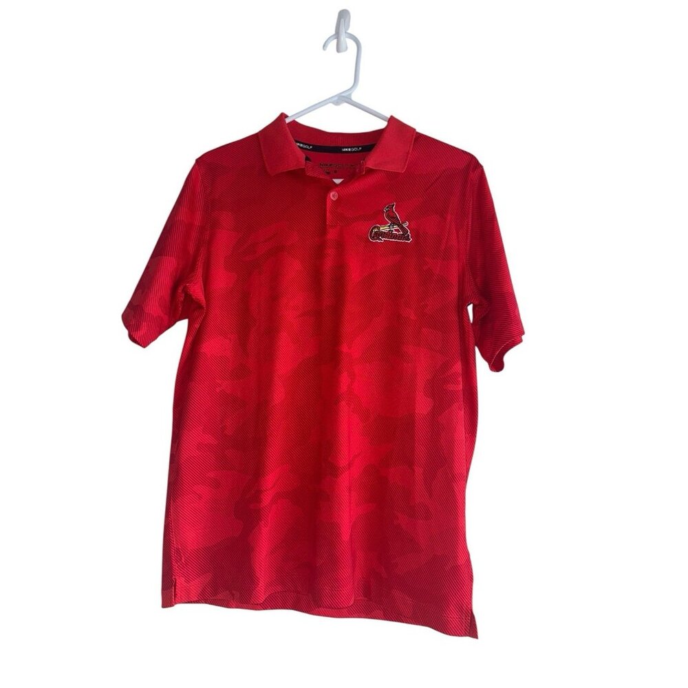 Nike Golf Juniors Boys Dri Fit Polo Shirt Sz XL Red St. Louis Cardinals Logo